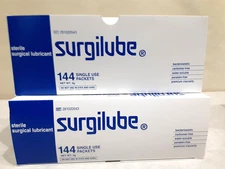 2- Boxes  Surgilube Lubricating Jelly-FoilPac  288 Individual  Packets