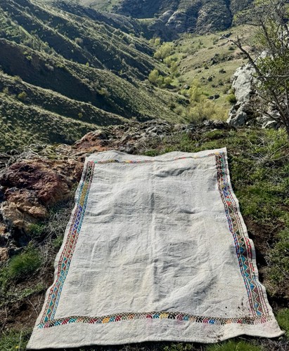 Handmade Embroidered Anatolian Canvas Rug from Konya, Turkey - 170 cm x 120 cm