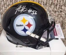 Autographed ALEX HIGHSMITH  Pittsburgh Steelers Mini Helmet JSA Witness