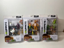 New Lot of 3 Action Figures THE MUPPETS Diamond Select DISNEY Kerm Gonzo Fozzie