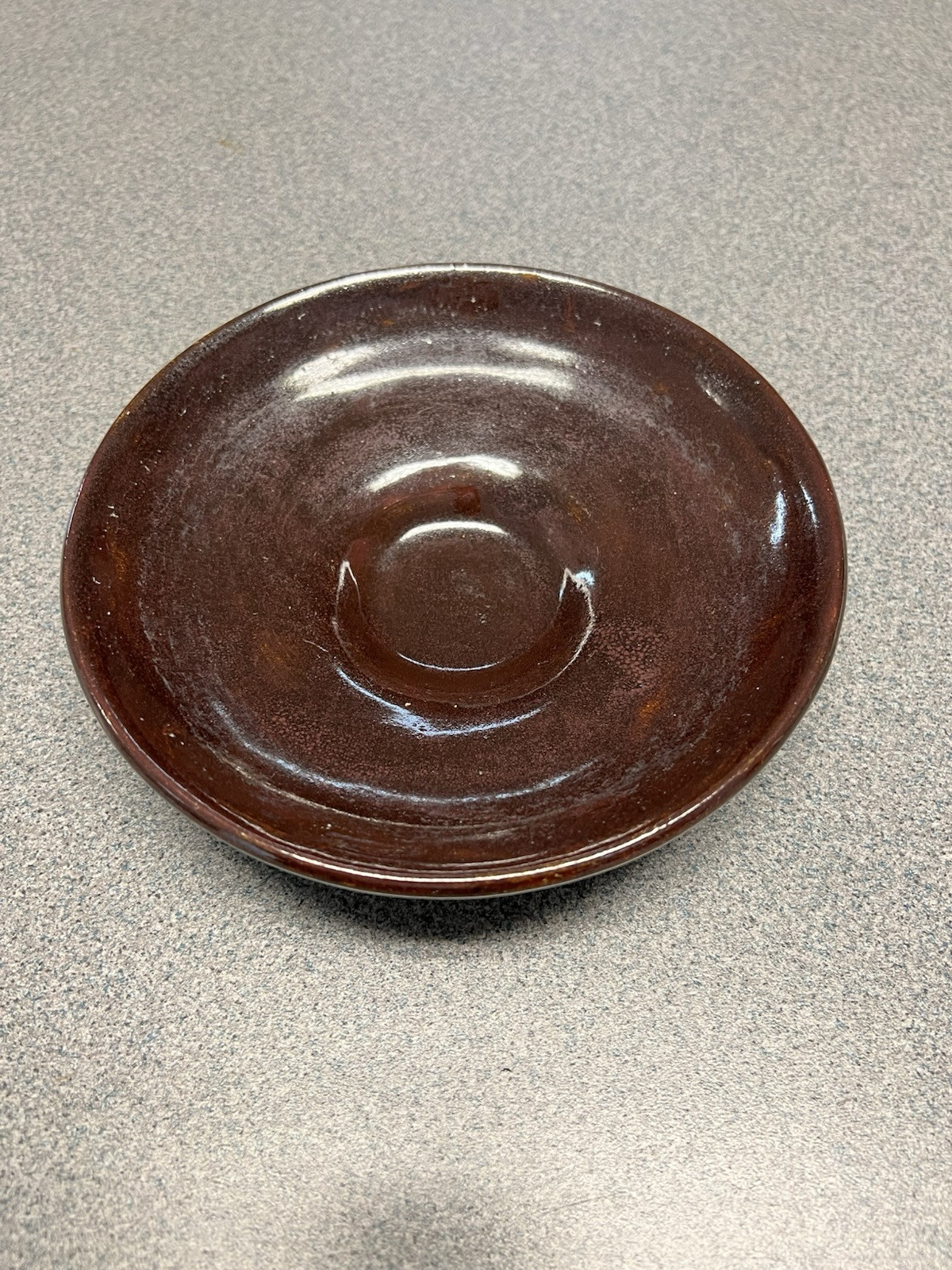 Hand-Thrown Brown Studio Pottery Dish Artisan Signed 1963
