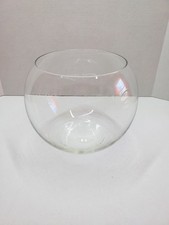 Clear Glass Round Bubble Fish Bowl Terrarium Vase 5 Inch Home Decor Centerpiece