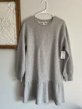 Nine West womens sz M Peplum Sweater Shirt Dress gray Casual Comfort Minimal NWT