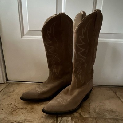 Old West Western Cowboy Boots Tan Leather US 9.5M SCM7018