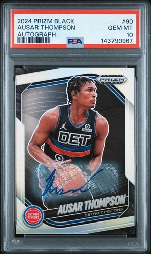 143790967 Ausar Thompson 2024 Panini Prizm Black #90 Silver Auto PSA 10