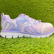 Skechers Sure Track Womens Size 9.5 Purple White Composite Toe Safety Work Shoes