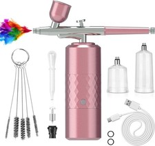 Rechargeable Cordless Airbrush Kit in Elegant Pink - Perfect for Art  Makeup