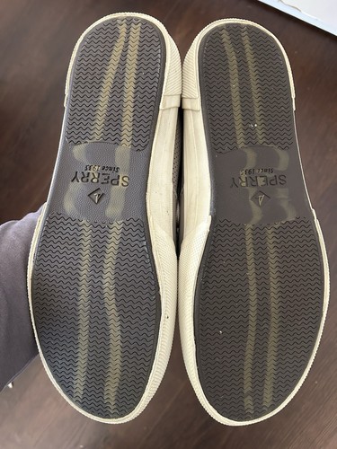 Sperry Top-Sider Soletide 2-Eye Tan Taupe Mens 9.5 Sneakers Slip On Boat Shoes - Picture 3 of 5