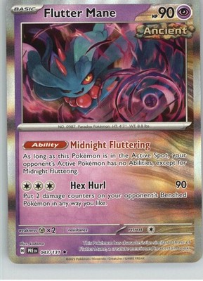 Flutter Mane 043/131 Holo Rare Prismatic Evolutions Pokemon Holo Near Mint
