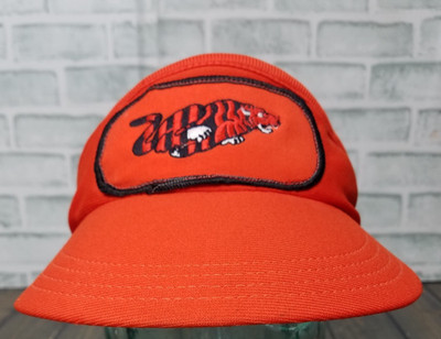 Vintage Grumman Patch Embroidered Aircraft Tiger Visor Hat Cap ORANGE Aviation