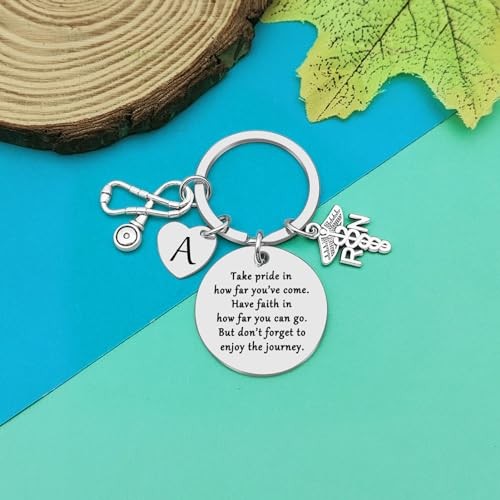 как выглядит Registered Nurse Graduation Gifts Initial Letter Keychain Nursing Student A фото
