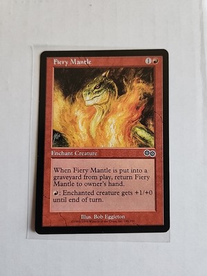 Fiery Mantle - Urza's Saga - LP - MTG Magic - Common - Enchant Creature