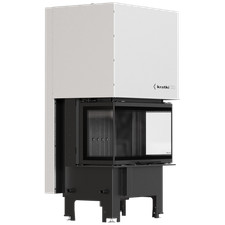 Camino a legna KRATKI REGNOR 680/280 6 kW Ø 160 trifacciale, nero thermotec