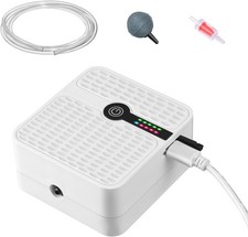 Battery Powered Aquarium Air Pump, Portable USB Rechargeable Oxygen Pump, Whi...