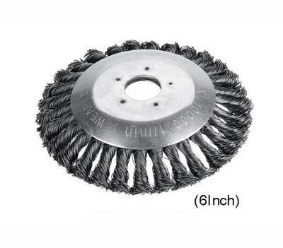 6''Steel Wire Wheel Brush Grass Cutter Trimmer Head Weed Cleaning Garden LawnTool