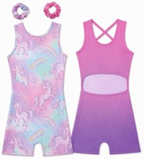 Tstiti Gymnastics Leotards for Girls 2 Pack Outfit Biketards Unitards