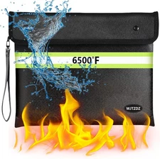 6500°F Fireproof Document Bag, Upgraded Fireproof/Waterproof Money Bag with Z...