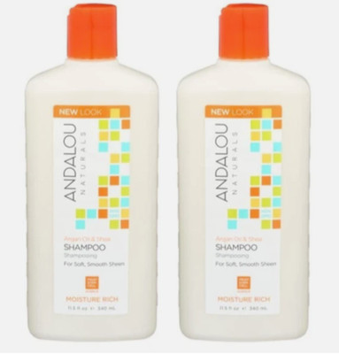 2x Andalou Naturals Argan Oil & Shea Moisture Rich Shampoo, Orange, 11.5 Ounce