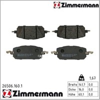 Zimmermann 26506.160.1 Bremsbelagsatz FüR Scheibenbremse Bremsbelagsatz