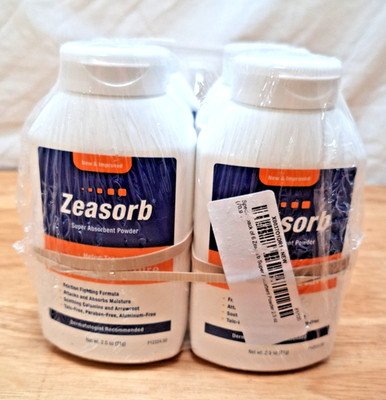 6 Pack Zeasorb Prevention Super Absorbent Powder Foot Care 2.5 Ounce Bottle Each