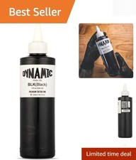 High-Pigment 8oz Black Tattoo Ink in Anti-Counterfeit Bottle - Quality Assured