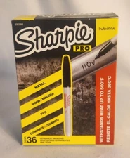 Sharpie Pro Permanent Marker Fine Bullet Tip Black 36 Sharpies Per Box New