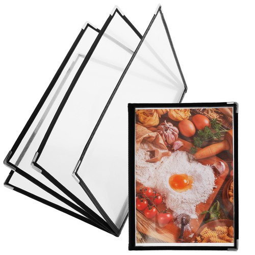 2Pcs Menu Covers Clear Restaurant Menu Holder 8 View Fits A4 Size Paper DEE - Picture 10 of 11