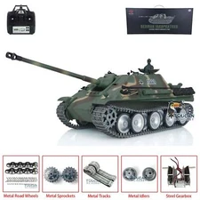 US Stock 1/16 Henglong 3869 Jagdpanther RTR 7.0 RC IR Tank Metal Wheels Smoke BB