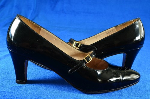 Salvatore Ferragamo Leather Black Patent Leather Heels Made In Italy Barely Worn - Picture 2 of 11