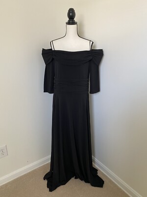 1X Evanese Women's Plus Size Formal Long Evening Dress 3/4 Sleeves, & Side Flare