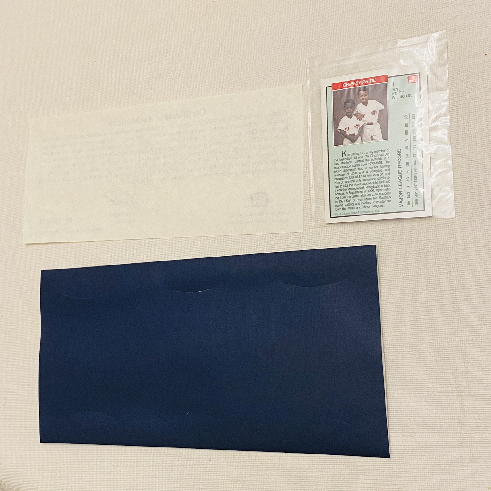 Major League Baseball 1992 Ken Griffey JR Baseball Hologram Cards Lime