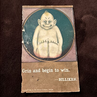 1908 BILLIKEN, GRIN AND BEGIN TO WIN, CUTE CHARM, CHICAGO UNUSED