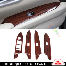Glass Window Lifting Lock Panel Trim Fit For Cadillac XTS 2013-17 Red Wood Grain