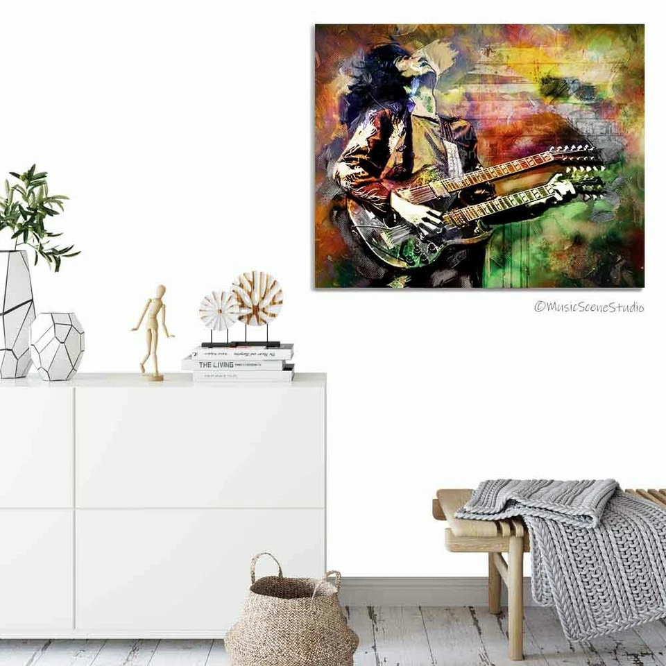 Jimmy Page холст искусства, Zeppelin искусства холст, Jimmy Page гитара, Zeppelin искусства - Изображение 2 из 4
