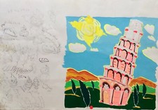 (BAZOOKA) OLIVIA CLAVEL, peinture à l'ACRYLIQUE Maquette pour pochette CD (PISE)