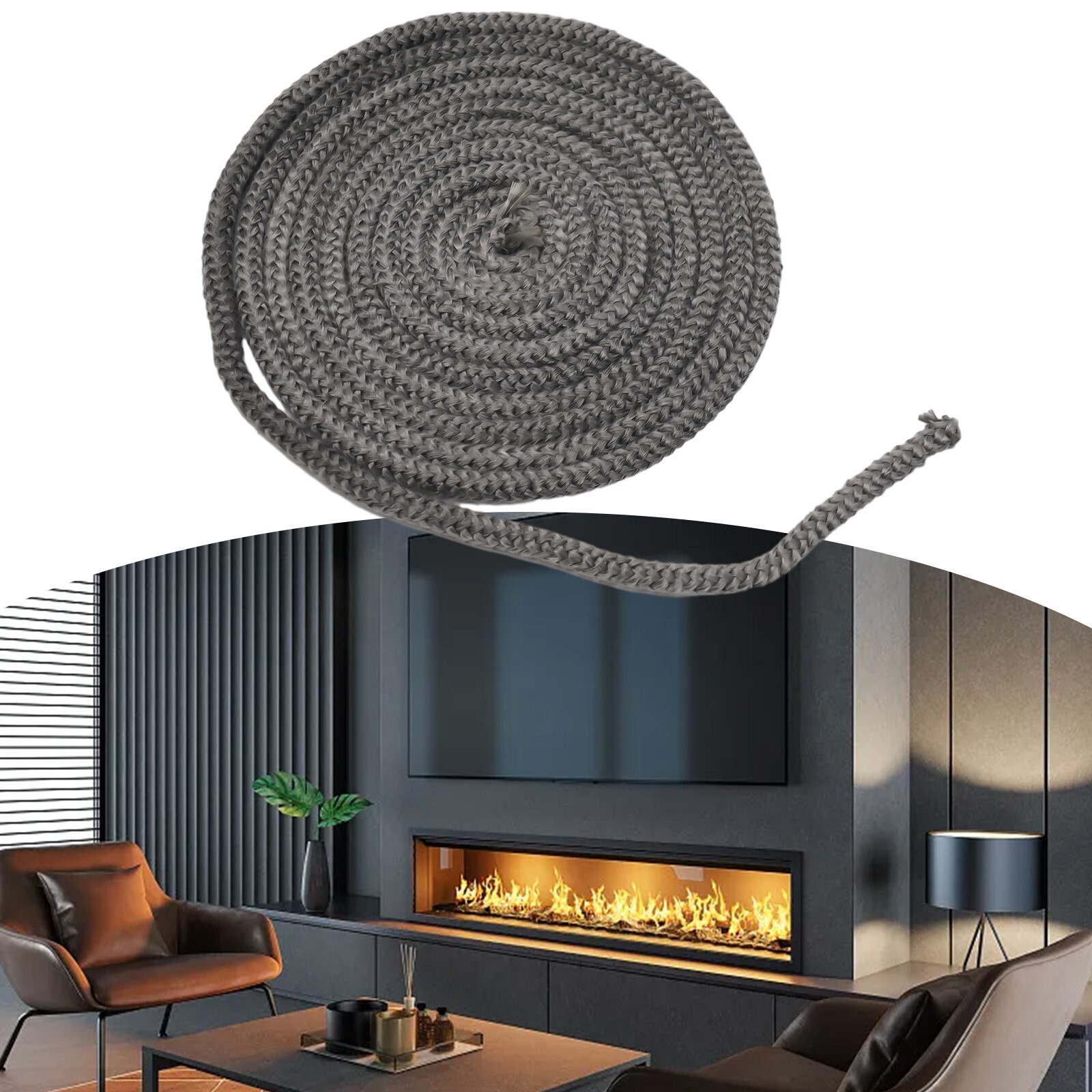 Easy to Install Wood Stove Door Seal 9mm Fiberglass Rope 3 Meters