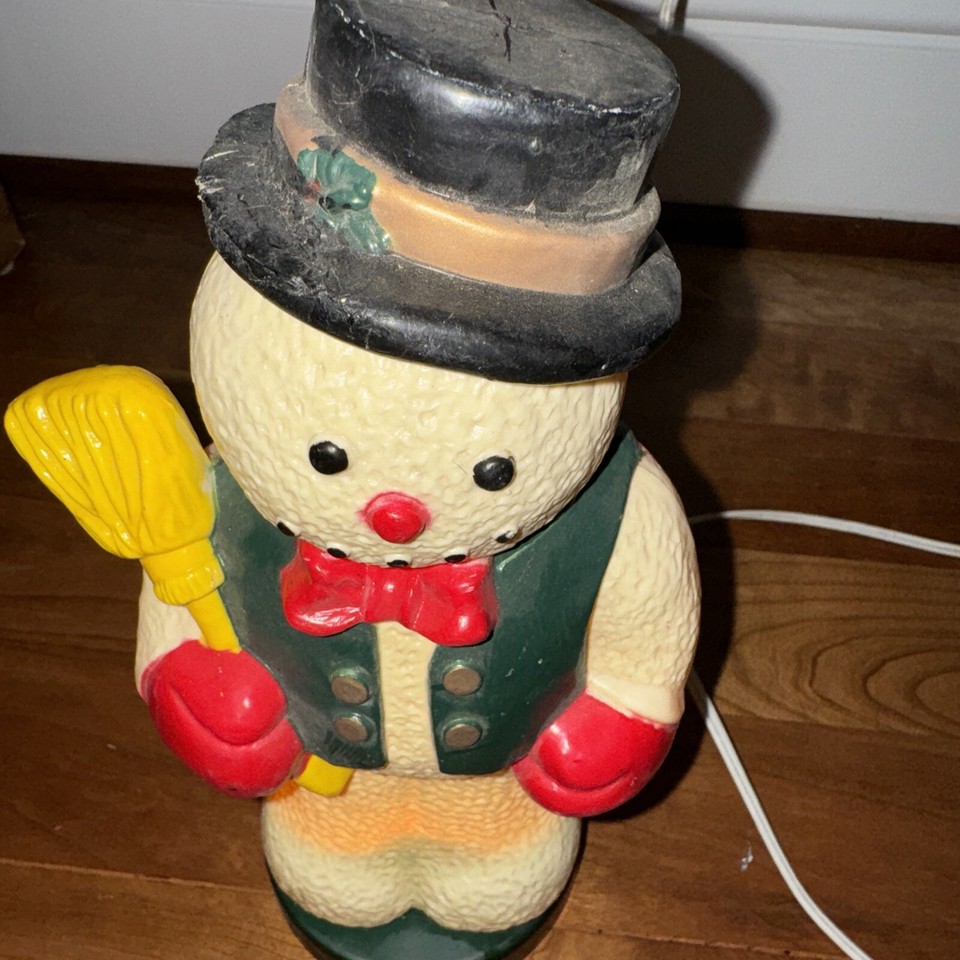 Blown Light Up Snowman Blown Mold Vintage Christmas Decoration eBay