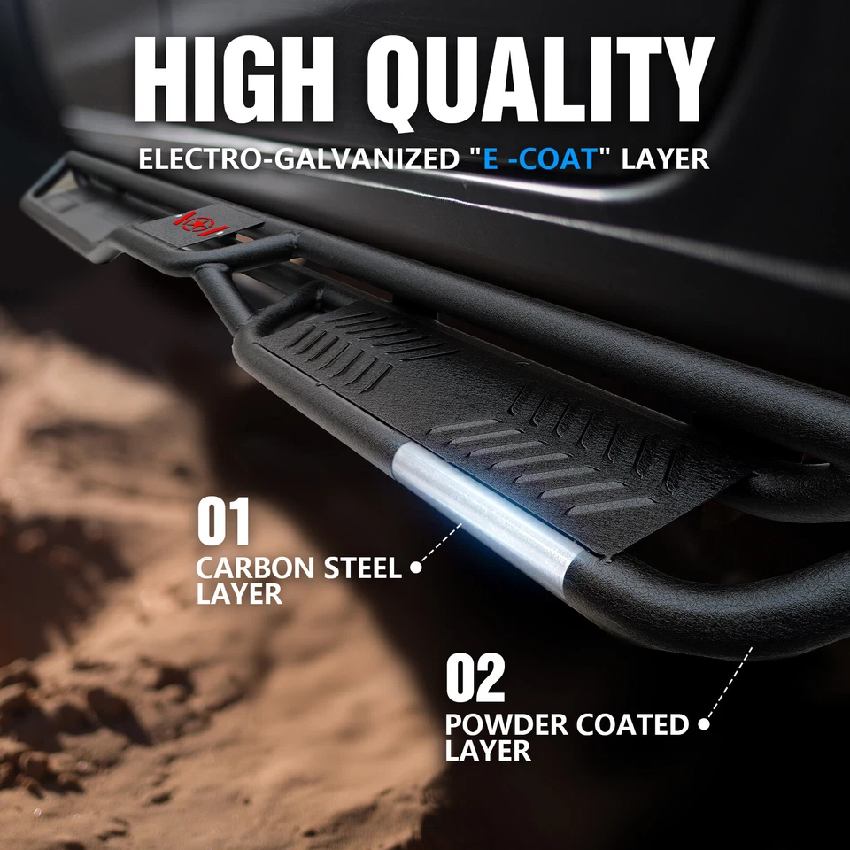 7" Running Boards for 2004-2025 Nissan Titan (Excludes 2016 Model) Crew Cab Foto 3 de 4