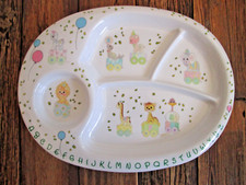 Precious Moments Divided Dinner Lunch Plate Melamine ABC Circus Train Animals