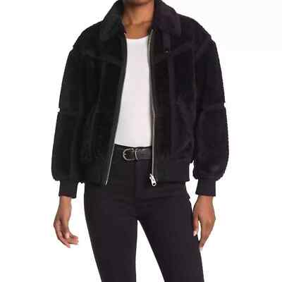 G-STar Raw Deline Teddy Reversible Bomber Jacket Dk Black Sz-S