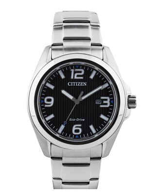 Citizen Eco-Drive 43mm Silver Stainless Steel Case, Silver Stainless Steel Band,