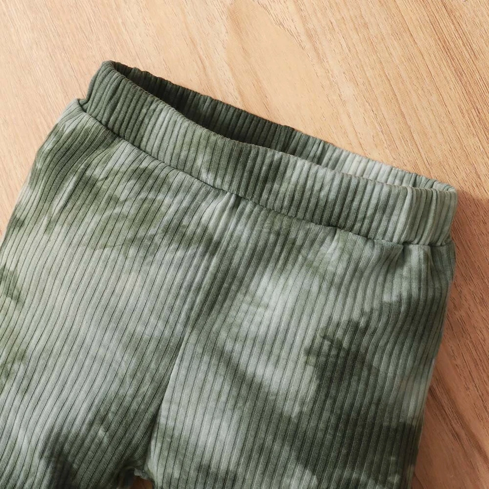 Conjunto de trajes de pantalones de manga larga tie-dye ropa bebé niña niños pequeños Foto 3 de 4
