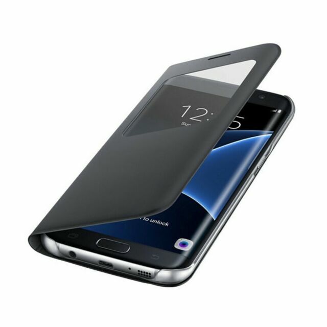 Samsung S View Étui à Rabat Noir pour Galaxy S7 edge | Achetez sur eBay
