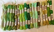 Needlepoint DMC Retors A Broder No.4 Thread France Lot of 20  Assorted Green New