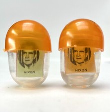 2 1972 PRESIDENT RICHARD NIXON in CHINA Miniature BOOK Gum Machine Capsule Prize