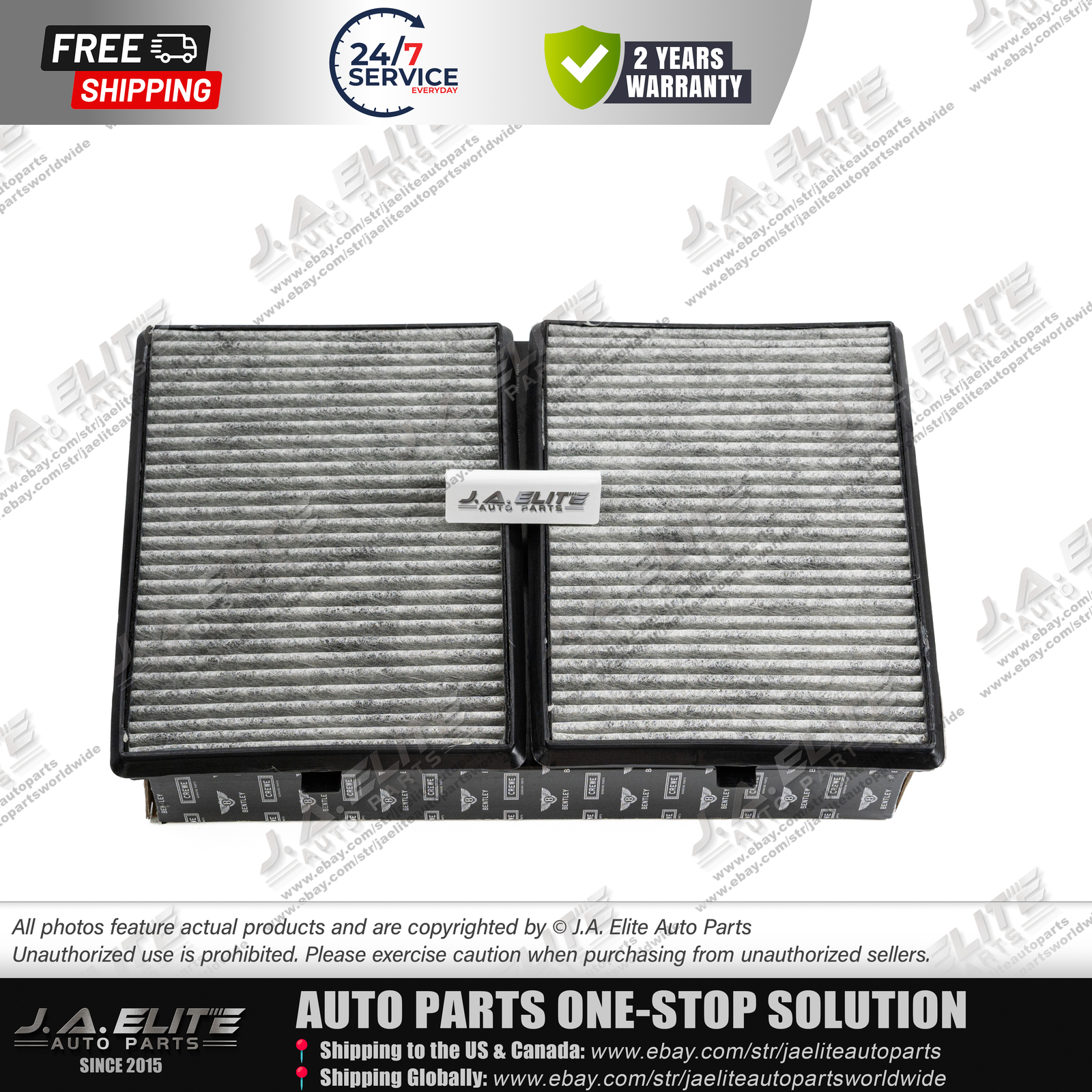 Pollen Filter (Pack of 2) for Bentley Arnage,OEM:3Z0819439B