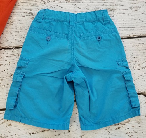 MINI BODEN 6 7 8 Boys Orange Serpent Electric Eel Tee & Blue Cargo Shorts 6 7 8 - Picture 5 of 7