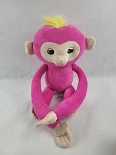 Wow Wee Pink BELLA FINGERLING Large Hugs Plush Interactive Monkey Toy Talking