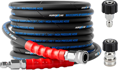 #ad 3 8#x27;#x27; Pressure Washer Hose 25FT Kink Resistant High Tensile Wire Braided Power $79.99