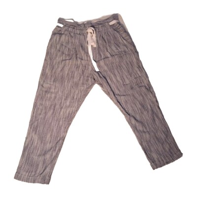 Free People Women Sz 10 100% Cotton  Cropped Pants Navy Pinstripes  Beachy/Boho